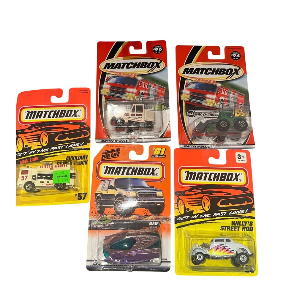 Vintage Matchbox Die-Cast Car Lot of 5 UFO Street Rod Tractor Power Truck New